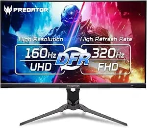 Acer Predator Gaming Monitor - 27" Uhd 3840 X 2160 Ips - Amd Freesync Premium - Up To 320hz With Dfr - Up To 0.5ms - Vesa displayhdr400 - Dci-p3 90% - Display Port 1.4 & 2 X Hdmi 2.1 - xb273k v5bmiiprx