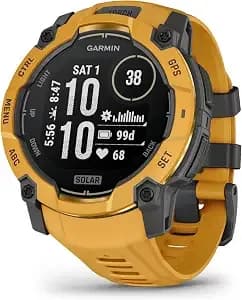 Garmin Instinct® 3 – 50 Mm, Solar, Rugged Outdoor Gps Smartwatch, Built-In Flashlight, Alpine Rush Collection Limited Edition Color, Sunburst With Sunburst/Gray Band - Solar, Rugged Outdoor Design, Built-In Flashlight, Alpine Rush Collection Limited Editi