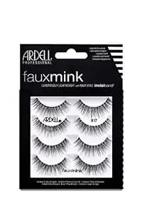 Ardell Faux Mink Lashes 817 – Lightweight, Knot-Free Invisiband Eyelashes For Natural Glam, 4 Pairs, 1 Pack