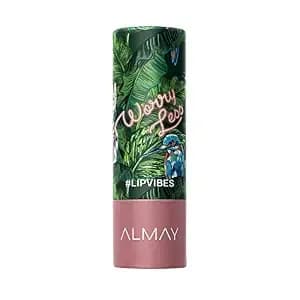 Almay Lip Vibes Lipstick With Vitamin E Oil & Shea Butter, Matte Finish, Hypoallergenic, Worry Less, 0.14 Oz