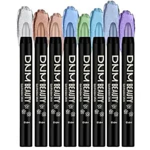 8colors Long-Lasting Buildable Cream Eyeshadow Shimmer Stick Set - Metallic Eye Shadow Brightener Sticks Waterproof Eyeliner All-Day Neutral Matte Wear Halloween Eye Makeup Gift For Women Girl