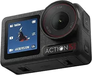 Dji Osmo Action 5 Pro Essential Combo, Waterproof Action Camera With 1/1.3" Sensor, 4k/120fps Video, Subject Tracking, Stabilization, Dual Oled Touchscreens, 47gb Built-In Storage, Vlogging Camera