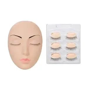 Lash Mannequin Head,Eyelash Mannequin Head With Eyelids,Lash Extension Training Practice Head,4 Pairs Removable Eyelids,White Color