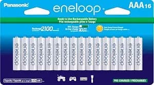 Panasonic Bk-4mcca16fa Eneloop Aaa 2100 Cycle Ni-Mh Pre-Charged Rechargeable Batteries, 16 Pack