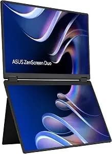 Asus Zenscreen Duo mb14fcd 14 Inch Foldable Dual-Screen Portable Monitor - Dual Usb-C, Auto-Rotate, Ips, 16:10, Sleek Design, Power Pass-Through, Eye Care, Travel Display For Macbook And Pc