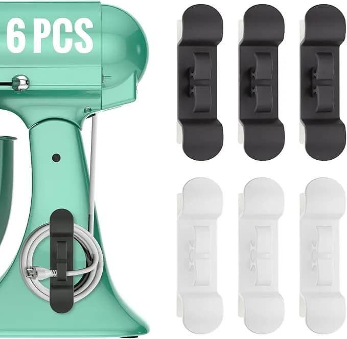 Daisyhome 6pcs Cord Organizer For Appliances, Upgraded Appliance Cord Wrap - Cord Holder Stick On Pressure Cooker, Coffee Maker, Air Fryer And Blender
