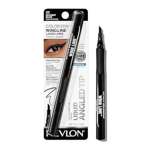 Revlon Colorstay Wing Line Liquid Eyeliner, Blackest Black, 0.04 Fl Oz - Waterproof Liquid Eyeliner With Angled Tip For Easy Wings & Cat Eyes. Smudge-Proof, Up To 24hr Wear.
