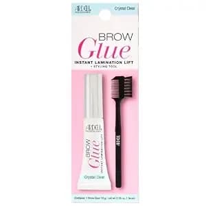 Ardell Brow Glue Crystal Clear - Instant Lamination Brow Gel With Styling Brush, All-Day Extreme Hold Eyebrow Gel Clear For Fluffy, Defined Brows, 0.35 Oz