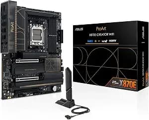 Asus Proart x870e-Creator Wifi Amd am5 x870e Atx Motherboard Pcie® 5.0 x16 Slots With Full Support For Next-Gen Gpus, 16+2+2 Power Stages, ddr5, Dual usb4®, 10 Gb & 2.5 Gb Lan, Wifi 7, Four M.2 Slots - Dual usb4, Pcie 5.0 x16 Slots, Full Support For Next