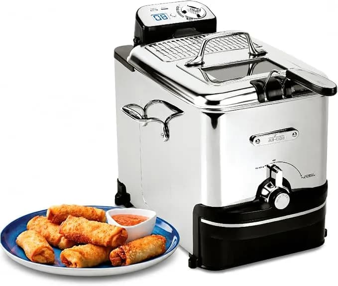 All-Clad Electric Deep Fryer With Basket And Lid, Stainless Steel Deep Fryer For Home Use, 1700w, Dishwasher Safe