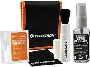 Celestron Lens Cleaning Kit For Telescopes, Binoculars & Cameras - Cleaning Solution, Cloth & Accessories Included, Complete Cleaning Kit, Safe For Optical Coatings, Removes Dust & Smudges