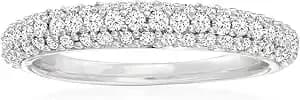 Ross-Simons 0.50 Ct. T.W. Pave Diamond Ring In Sterling Silver