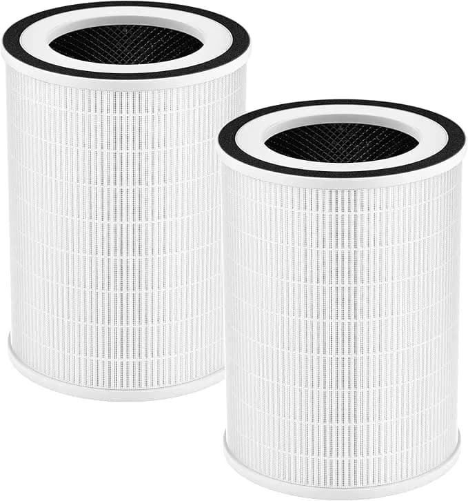 Kilo Filter For Afloia Kilo,Kiloplus,Kilopro,Miro Pro,Miro Air Purifier - Kilo Air Replacement Filter Fits Morento Mr-Kilo, Kalo, 360° 3-Stage Filtration For Odor,Smoke,Dust,Pollen,Pets,2-Pack,White