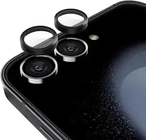 Pelican Samsung Galaxy Z flip6 Camera Lens Protector - Black - Aluminum Rings W/9h Tempered Glass, Anti-Scratch Coating, Ultra Hd View, Night Shooting, Case Friendly & Easy Install