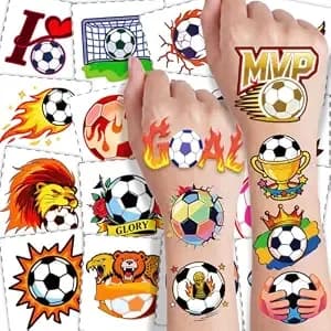 108 Pcs Soccer Temporary Tattoos For Kids Teens Adults - World Cup Theme, Waterproof Football Temporary Tattoos, Mls Soccer Party Favors, Goodie Bag Stuffers