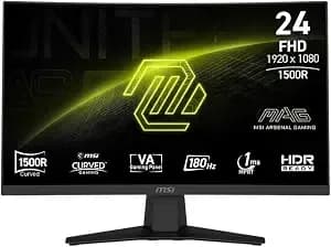 Msi Mag 244c 24-Inch 1920 X 1080 (Fhd) Gaming Monitor, 180hz, Amd Freesync, Hdmi, Displayport, Vesa, Tilt, Height Adjustable, Speaker, 1ms, Black