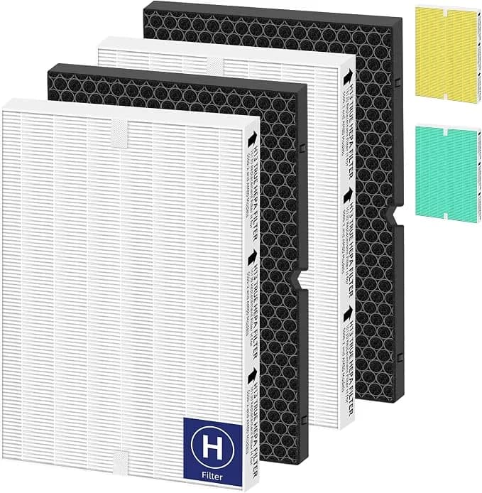 116130 Replacement Filter H Compatible With Winix 5500-2 am80 Plasmawave Air Purifier, Multi-Layer Activated Carbon Filter, 2 Combo Pack