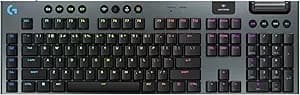 Logitech g915 X Lightspeed Wireless Gaming Keyboard (Clicky) - Black - Low Profile, Mechanical Switches, Double-Shot Pbt Keycaps, Rgb Lighting, Aluminum Finish, Pc/Mac Compatible