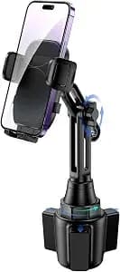 Bokilino Cup Phone Mount For Car, [Upgraded Version] Universal Cup Phone Cradle Holder With Long And Adjustable Neck, Friendly Compatible With Cell Phone Iphone, Samsung, Google And All Smartphones
