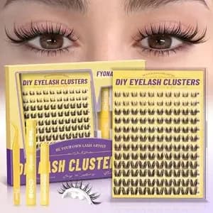 Manga Lash Clusters Kit Bunny Eyelash Clusters With Spikes (Bunny Kit) - Natural Wispy Cluster Eyelash Extensions 8-16mm Cc Curl Anime Individual Lashes With Invisible Band 120pcs Diy At Home