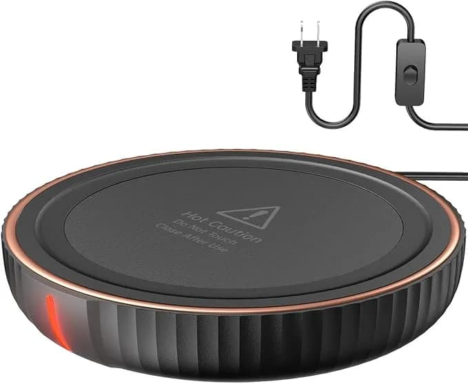 Housegem Large Candle Warmer Plate - Coffee Cup Mug Warmer For Desk, Candle Melter, Electric Mug Heater For Beverages, Milk & Tea, Coffee Accessories Ideal Gifts Keep Cup Warm (Black)