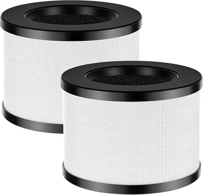 Tz-k1 Replacement Filter For Tolife Tz-k1 & Voopnu Dh-jh12 Air Purifier - For Freaire Air Purifier kn6391, mk01 mk06 Air Purifier, 3-In-1 Activated Carbon Filter For Smoke Pollen, White, 2 Pack