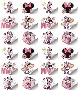 Minnie Mouse Party Temporary Tattoos - Assorted Designs - 24 Pcs
