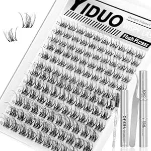 Natural Lash Clusters Kit Spider Breeze Eyelash Clusters D Curly Wispy Lashes Cluster Venus 10-16mm Cluster Eyelash Extensions Kit Reusable Individual Lashes With Bond & Seal Remover Kit By Yiduo