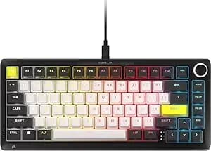 Corsair Makr Pro 75 Hall Effect Diy Wired Magnetic Mechanical Gaming Keyboard – 75% Layout, Mgx Hyperdrive Switches, Dual Actuation, Rapid Trigger, Flashtap Socd, 8,000hz, Us Layout – Black