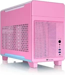 Thermaltake tr100 Sff Chassis; Mitx Support; 18.9 Liters; Pcie 4.0 Riser Cable Included; 360mm Gpu Clearance; 280mm Radiator Support; Removable Pcie Bracket; Bubble Pink; Ca-11a-00sann-00
