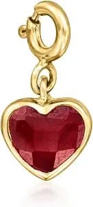 Ross-Simons 2.20 Carat Ruby Heart Charm In 18kt Gold Over Sterling
