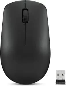 Lenovo 530 Wireless Mouse – Full Size Computer Mouse For Pc, Laptop, Windows Computer - 2.4 Ghz Nano Usb Receiver - Ambidextrous Design - 12 Months Battery Life – Cordless