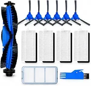 Replacement Parts Compatible For Eufy Robovac 11s, 30c, 15c, 25c, 15t, 12 - 30, 35c With Pre-Filter, 4 Hepa Filters, 1 Pre-Filter, 1 Roller Brush, 6 Spin Side Brushes Carpet Robotic Vacuum Attachment