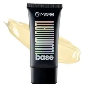 Mars Illuminati Base Strobe Cream Dewy Primer With Highlighter - Glowy Dewy Primer For Face Makeup - Natural Finish (45ml) (Gold)