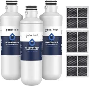 Glacier Fresh lt1000pc Water Filter And lt120f Air Filter Replacement, 3+3 - Compatible With lt1000pc/Pcs, Lt-1000pc, mdj64844601, adq747935 adq74793504 Filter And lt120f adq73334008 Fresh Air