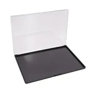 Magnetic Makeup Palette With Clear Top, Empty Eyeshadow Pan Dispensing Storage Box With 40pcs Adhesive Metal Stickers For Diy Cosmetics Blush Powder(Xl Large - 9.25"x6.57")