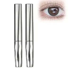 New 3d Curling Eyelash Iron Mascara, Steel Pipe Eyelash Primer Waterproof Long Lasting Lash Extensions Mascaras, Natural Washable Mascara,Steel Tube Eyelash Primer For Thickening Effect (2pcs)