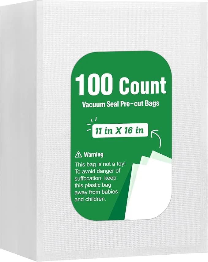Syntus 100 Pcs Vacuum Sealer Bags, Gallon Size 11" X 16" Precut Seal Bags