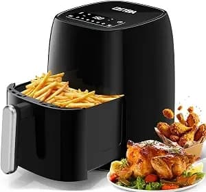 Ostba 4.5qt Air Fryer, Led Touch Screen, 6 Presets, Fast Oil-Free Cooking, Adjustable Temp & Timer, Dishwasher Safe Nonstick Basket, Compact Family Size - Fast Oil-Free Cooking, Adjustable Temp & Timer, Dishwasher Safe Nonstick Basket, Compact Family Size