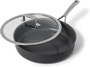 Sur La Table Classic Hard Anodized Ceramic Nonstick Sauté Pan, 5 Qt, Aluminum
