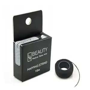 Brow Mapping String Thread Black Marking Symmetrical Eyebrows 10 Meters - Microblading And Waxing Eyebrow Essential Cosmetic Tool Pre Ink Easy-To-Use Brow Marker Pmu Supplies