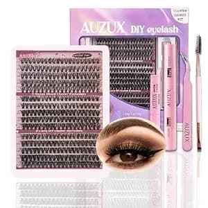 Natural False Eyelashes Cluster Diy Reusable, Lashes Clusters Kit With Bond, Seal&Tweezers - 300+ Eyelashes Cluster 10-16mm (30d&40d&50d) - At Home Lashes Kit For Beginners