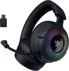 Razer Kraken v4 Wireless 2.4ghz, Bluetooth, Usb Gaming Headset, Black - Super Wideband Mic, 40 Mm Drivers, 9 Zone Rgb Lighting, For Pc, Mac, ps5, Nintendo Switch 2, Steam Deck, Smartphone