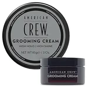 American Crew Men'S Grooming Cream, High Hold & High Shine, 3 Oz - Conditioning Cream That Styles Like Hair Gel For Sleek, High-Shine Looks. Repels Moisture To Keep Styles Intact.
