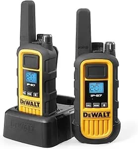 Dewalt dxfrs800 Frs Walkie Talkies, Long Range 2 Way Radio, 2w, ip67 Waterproof, Rechargeable, 2 Pack, dxfrs800