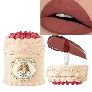 Strawberry Cream Cake Lip Stain, Blurring Tint Matte Mousse Lipstick, Long-Lasting Blur Lip Lines, Hydrating Smudge-Proof & Non-Craked Lip Makeup, 07# Velvet Redwood
