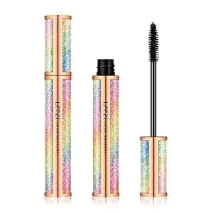 4d Silk Fiber Eyelash Mascara Waterproof - Thickening Long Lasting Smudge-Proof Natural Curling Lengthening All Day Exquisitely Extra Long Black (A)