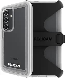 Pelican Voyager - Samsung Galaxy s24 Case [6.2"] [18ft Mil-Std Drop Protection] [Wireless Charging] Rugged Phone Case For Samsung Galaxy s24 With Belt Clip Holster Phone Stand - Anti Yellowing - Clear