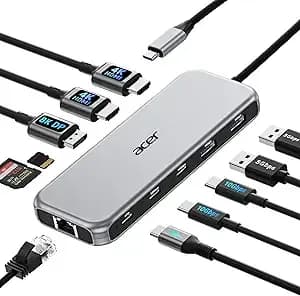 Acer Laptop Docking Station 3 Monitors, 11-In-1 Usb C Docking Station