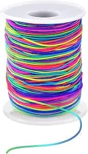 Lustember 1mm Stretchy Bracelet String, Sturdy Rainbow Elastic String Elastic Cord For Jewelry Making, Necklaces, Beading And Crafts